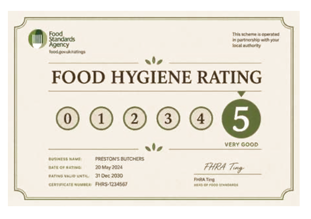 Food Standards Agency Food Hygiene Rating: 5 — Very Good